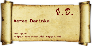 Veres Darinka névjegykártya
